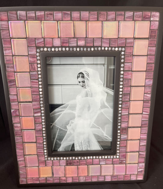 Soft Pink Moonstone 4X6 Mosaic Picture Frame